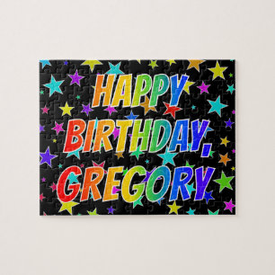 Voornaam "GREGORY", afgekort "HAPPY BIRTHDAY" Legpuzzel