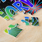 Voornaam "GREGORY", afgekort "HAPPY BIRTHDAY" Legpuzzel (Zijkant)