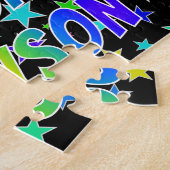 Voornaam "GREYSON", geun "HAPPY BIRTHDAY" Legpuzzel (Zijkant)