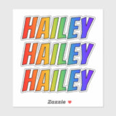Voornaam "HAILEY" w / Fun Rainbow Coloring Sticker (Vel)