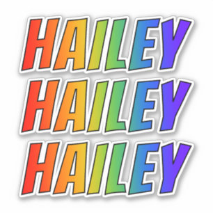 Voornaam "HAILEY" w/ Fun Rainbow Coloring Sticker