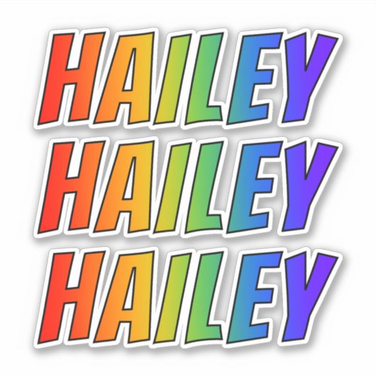 Voornaam "HAILEY" w / Fun Rainbow Coloring Sticker (Voorkant)
