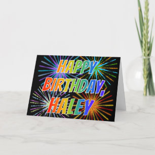 Voornaam "HALEY" Leuk "HAPPY BIRTHDAY" Kaart
