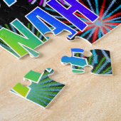 Voornaam "HANNAH", vun "HAPPY BIRTHDAY" Legpuzzel (Zijkant)