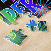 Voornaam "HARPER", geun "HAPPY BIRTHDAY" Legpuzzel (Zijkant)