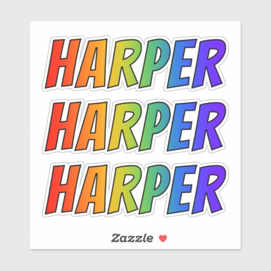 Voornaam "HARPER" w/ Fun Rainbow Coloring Sticker (Vel)