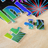 Voornaam "HEIDI", geun "HAPPY BIRTHDAY" Legpuzzel (Zijkant)