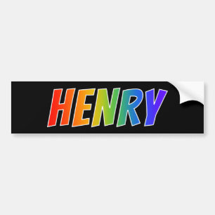 Voornaam "HENRY": Fun Rainbow-kleuren Bumpersticker