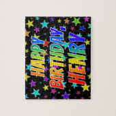 Voornaam "HENRY", geun "HAPPY BIRTHDAY" Legpuzzel (Verticaal)