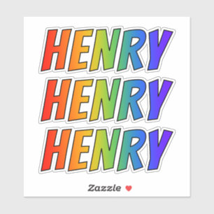 Voornaam "HENRY" w / Fun Rainbow Coloring Sticker