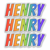 Voornaam "HENRY" w / Fun Rainbow Coloring Sticker (Voorkant)