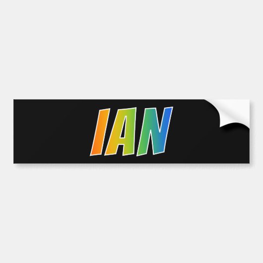 Voornaam "IAN": Fun Rainbow-kleuren Bumpersticker (Voorkant)