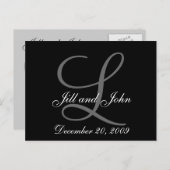Voornaam Initiaal Monogram Save the Date Briefkaar Aankondigingskaart (Voorkant / Achterkant)