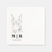 Voornaam Initialen Doberman Wedding Napkins Servet (Voorkant)