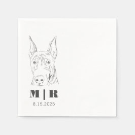 Voornaam Initialen Doberman Wedding Napkins Servet