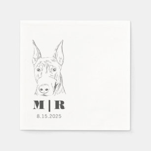 Voornaam Initialen Doberman Wedding Napkins Servet