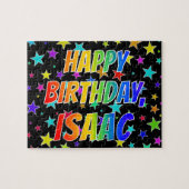 Voornaam ISAAC, Fun "HAPPY BIRTHDAY" Legpuzzel (Horizontaal)