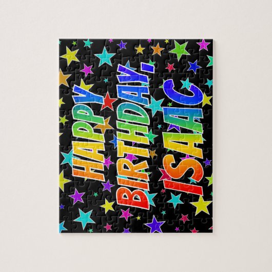 Voornaam ISAAC, Fun "HAPPY BIRTHDAY" Legpuzzel (Verticaal)