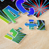 Voornaam "ISAAC", geun "HAPPY BIRTHDAY" Legpuzzel (Zijkant)