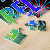 Voornaam "ISABEL", geun "HAPPY BIRTHDAY" Legpuzzel (Zijkant)