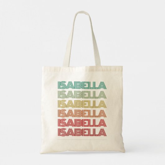 Voornaam ISABELLA Girl Retro Personalized Groovy Tote Bag (Achterkant)