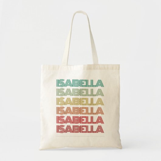 Voornaam ISABELLA Girl Retro Personalized Groovy Tote Bag (Voorkant)