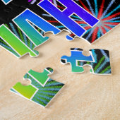 Voornaam "ISAIAH", geun "HAPPY BIRTHDAY" Legpuzzel (Zijkant)