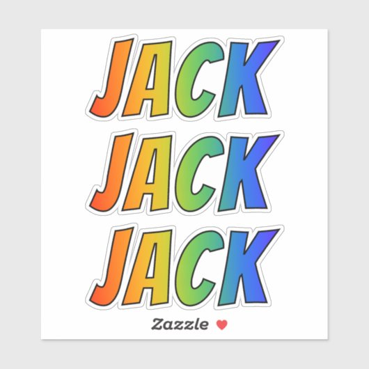 Voornaam "JACK" w/ Fun Rainbow Coloring Sticker (Vel)