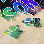 Voornaam "JACKSON", geun "HAPPY BIRTHDAY" Legpuzzel (Zijkant)