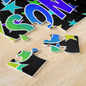 Voornaam "JACKSON", geun "HAPPY BIRTHDAY" Legpuzzel (Zijkant)