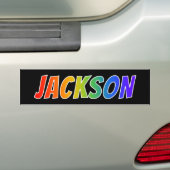 Voornaam "JACKSON": vun regenboogkleuren Bumpersticker (Op auto)