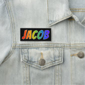 Voornaam "JACOB": Fun Rainbow-kleuren Naamplaatje (In situ)
