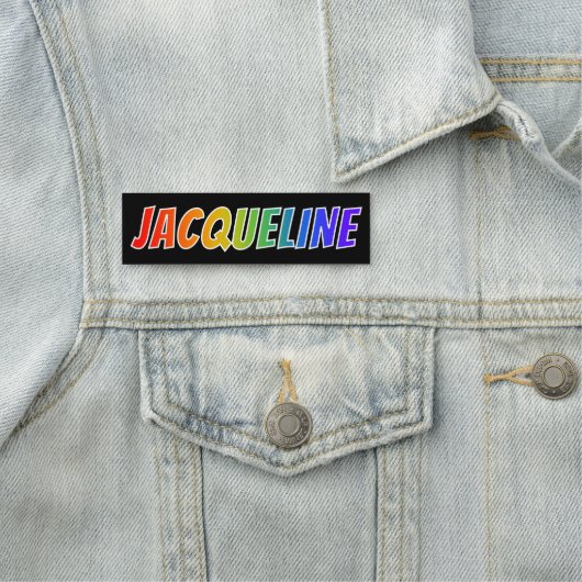 Voornaam "JACQUELINE": Fun Rainbow-kleuren Naamplaatje (In situ)