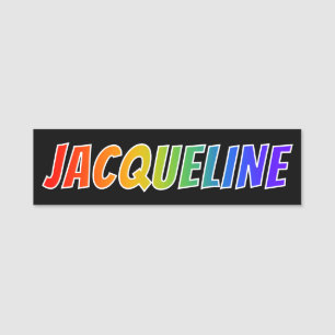 Voornaam "JACQUELINE": Fun Rainbow-kleuren Naamplaatje