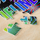 Voornaam "JACQUELINE", geun "HAPPY BIRTHDAY" Legpuzzel (Zijkant)