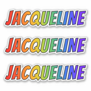 Voornaam "JACQUELINE" w/ Fun Rainbow Coloring Sticker