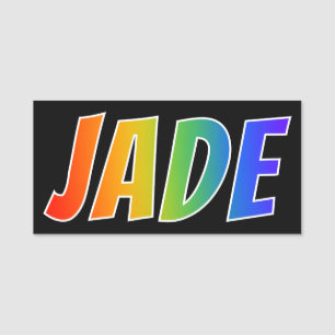 Voornaam "JADE": Fun Rainbow-kleuren Naamplaatje