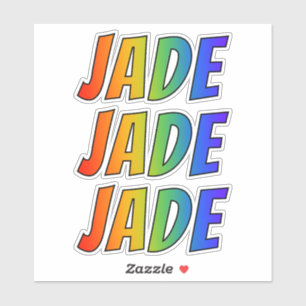 Voornaam "JADE" w / Fun Rainbow Coloring Sticker