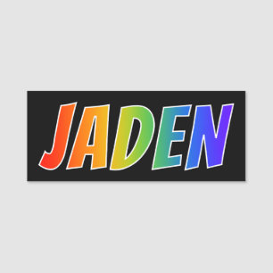 Voornaam "JADEN": Fun Rainbow-kleuren Naamplaatje