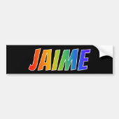 Voornaam "JAIME": Fun Rainbow Coloring Bumpersticker (Voorkant)