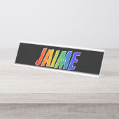 Voornaam "JAIME": Fun Rainbow Coloring Bureau Naambordje (Voorkant)