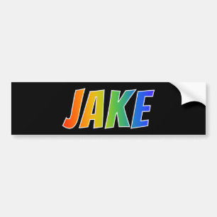 Voornaam "JAKE": Fun Rainbow-kleuren Bumpersticker