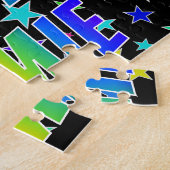 Voornaam "JAMIE", geun "HAPPY BIRTHDAY" Legpuzzel (Zijkant)