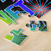 Voornaam "JANET", geun "HAPPY BIRTHDAY" Legpuzzel (Zijkant)