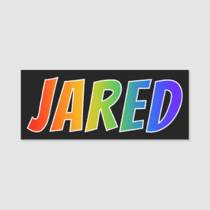 Voornaam "JARED": Fun Rainbow-kleuren Naamplaatje