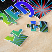 Voornaam "JARED", geun "HAPPY BIRTHDAY" Legpuzzel (Zijkant)