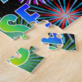 Voornaam "JASE", geun "HAPPY BIRTHDAY" Legpuzzel (Zijkant)