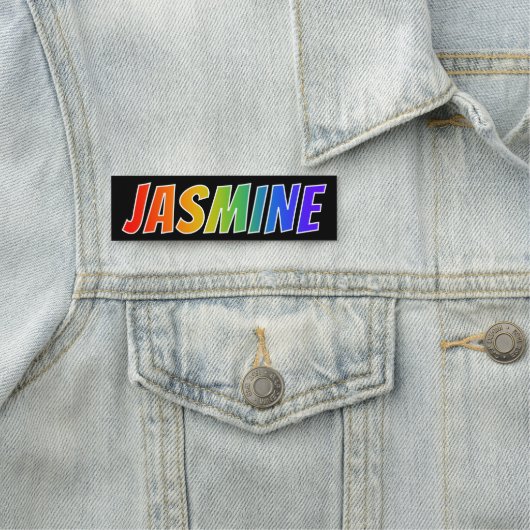 Voornaam "JASMINE": Fun Rainbow-kleuren Naamplaatje (In situ)