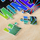 Voornaam "JASMINE", geun "HAPPY BIRTHDAY" Legpuzzel (Zijkant)