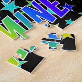 Voornaam "JASMINE", geun "HAPPY BIRTHDAY" Legpuzzel (Zijkant)